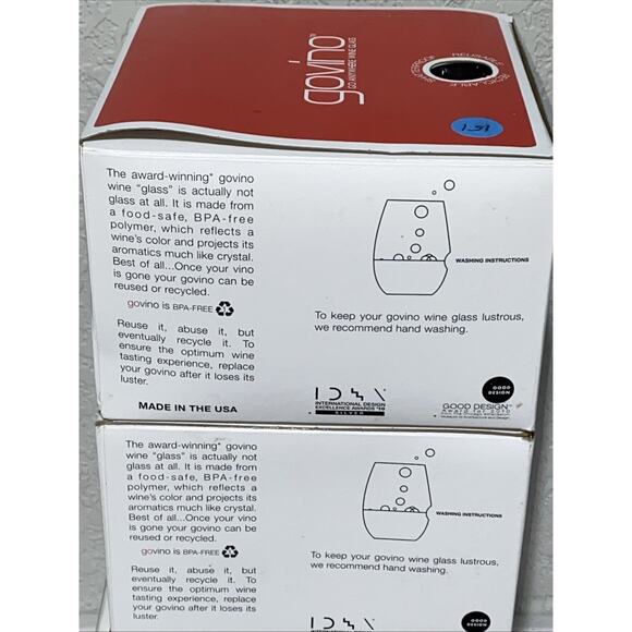 NEW Govino Drinkware 16-oz Wine Glasses Clear Shatterproof Thumb Notch Set Of 12 - Picture 8 of 10